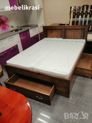 Спалня  с три чекмеджета-МАСИВ в цвят !, снимка 4 - Спални и легла - 31353325
