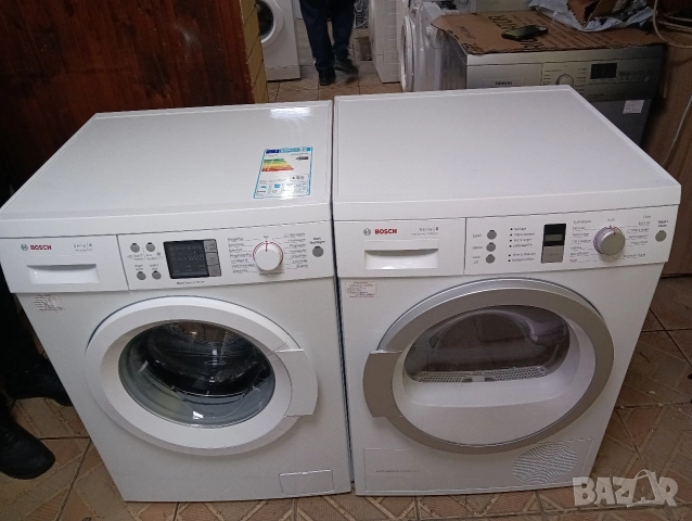 Комплект пералня и сушилня с термопомпа Бош Bosch Serie 6 A+++ 8кг 2 години гаранция!, снимка 12 - Перални - 52770174