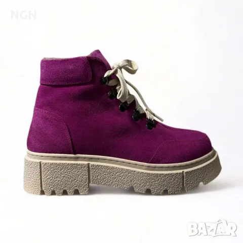 Атрактивни и модерни дамски боти в уникален цвят циклама., снимка 4 - Дамски боти - 47707516