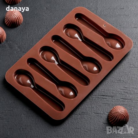 1938 Силиконова форма за шоколадови бонбони Лъжички, снимка 3 - Форми - 31558124