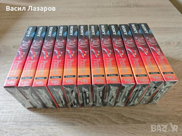 Видео касети SONY VHS PREMIUM 240 чисто нови запечатани цената е за брой , снимка 2 - Плейъри, домашно кино, прожектори - 54213985
