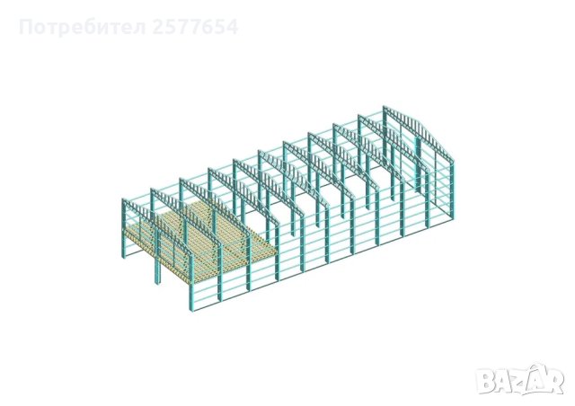 ЛИЗИНГ - Халета, Хале, Магазини, Складове, Склад 400м2 - 12м х 30м х6м 