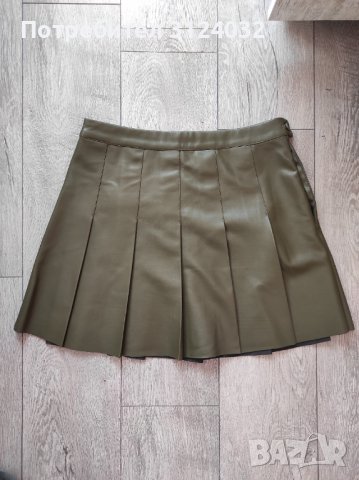 Продавам кожена пола в зелено, снимка 2 - Поли - 39819816