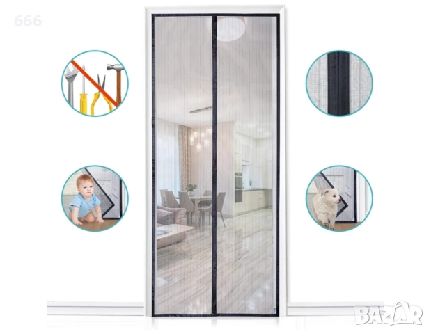 Мрежа завесa, Apalus, с магнит, Защита от насекоми, комари и мухи, десен с линии., снимка 7 - Други стоки за дома - 52888425