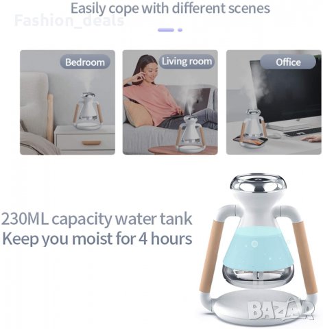 2 в 1 Нов мини въздушен овлажнител за стая 230ML и зарядно за телефон, снимка 5 - Други - 33756821