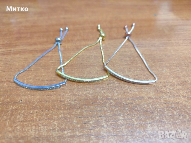 Нежна дамска гривна с цирконий 3 цвята, снимка 3 - Гривни - 51465027