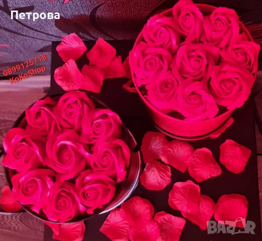 Луксозна кутия с червени рози/Кутия с рози/червени рози, снимка 4 - Декорация за дома - 44148581