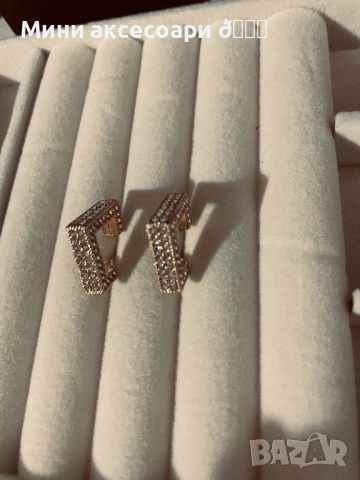 Дамски обеци с кристали , снимка 2 - Обеци - 53213153