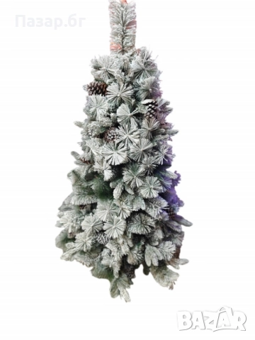 Изкуствено борче/елха със заскрежени иглички и шишарки