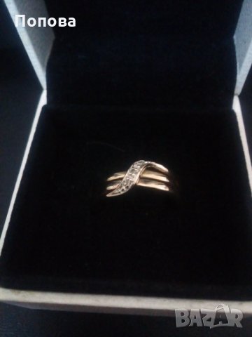  Дизайнерски златен пръстен с диаманти
