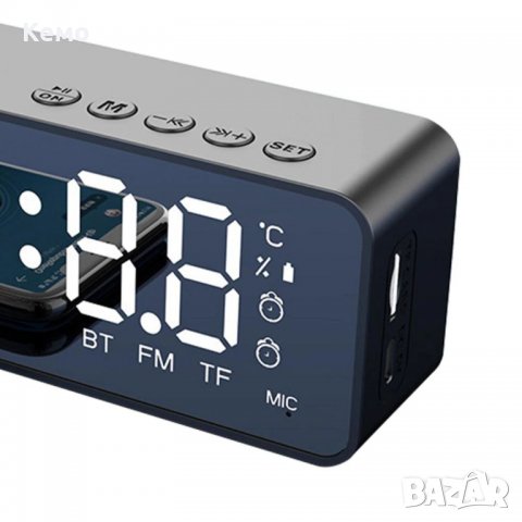 Лед огледален часовник с високоговорител и Bluetooth 5.0, снимка 3 - Други - 27480876