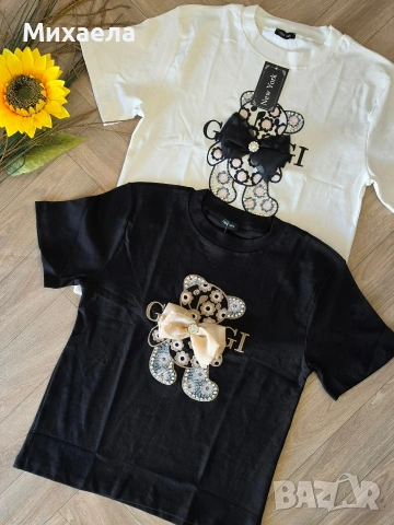 Дамски памучни тениски - два цвята - 16€