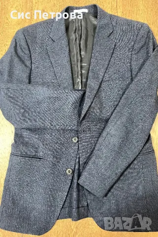 Мъжко синьо-сиво (меланж) сако