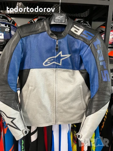 Кожено мото яке за мотор ALPINESTARS SX-1,48 S/M,всички протектори