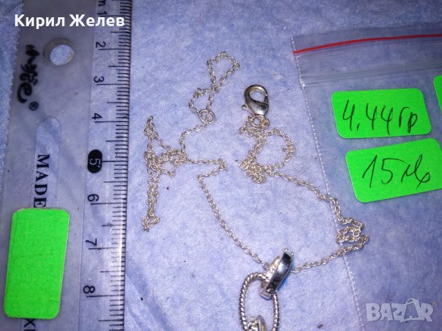 НЕЖНО ФЕШЪН АРТ КОЛИЕ ФАСЕТИРАН ЦВЕТЕН КРИСТАЛ с ФИНА ПОСРЕБРЕНА ВЕРИЖКА 37061, снимка 7 - Колиета, медальони, синджири - 39955046