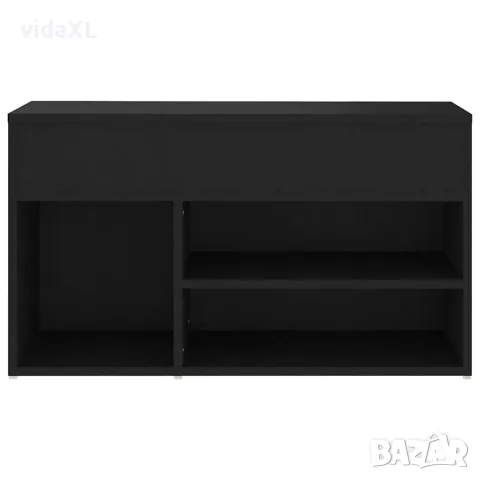 vidaXL Пейка за обувки, черна, 80x30x45 см, инженерно дърво, снимка 4 - Маси - 56147834