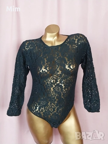 S/M Черно ,еластично, дантелено боди , снимка 3 - Бельо - 54117527