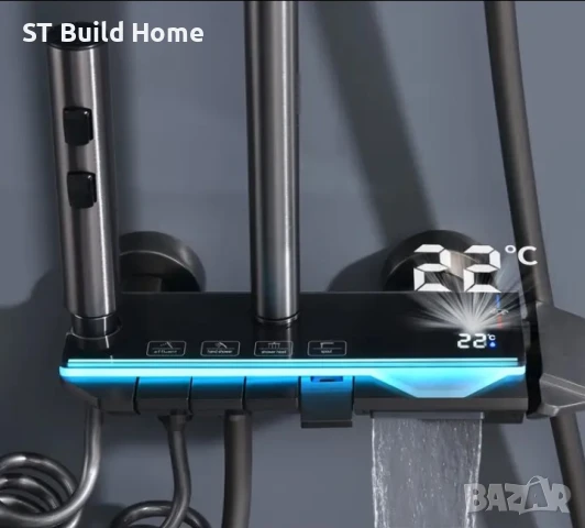 Луксозен Бронзов Душ Комплект с Цифров Дисплей и LED Осветление, снимка 2 - Душове - 51233781