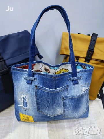Дънкова чанта тип торба деним лека и удобна Нова!! , снимка 5 - Чанти - 48790970