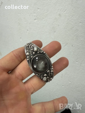 Стара немска гривна / сребърна. №7580, снимка 4 - Гривни - 52303003