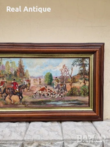 Топ- Уникална голяма антикварна авторска майсторска картина масло върху платно , снимка 4 - Картини - 50327949