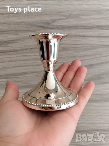 Малък посребрен свещник 