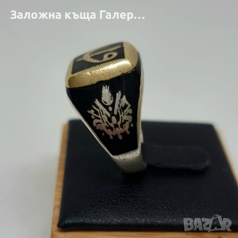 Винтидж сребърен пръстен 925 с емайл - 9,18 г, снимка 4 - Пръстени - 54278538