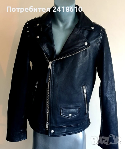 All Saints Crow Biker Leather Jacket Mens Size S ОРИГИНАЛ! Ест. кожа!, снимка 13 - Якета - 54249054