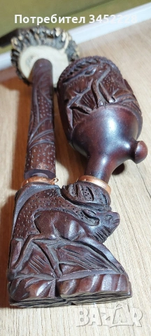 Лула дърворезба и кост за ценители , снимка 9 - Антикварни и старинни предмети - 54019383