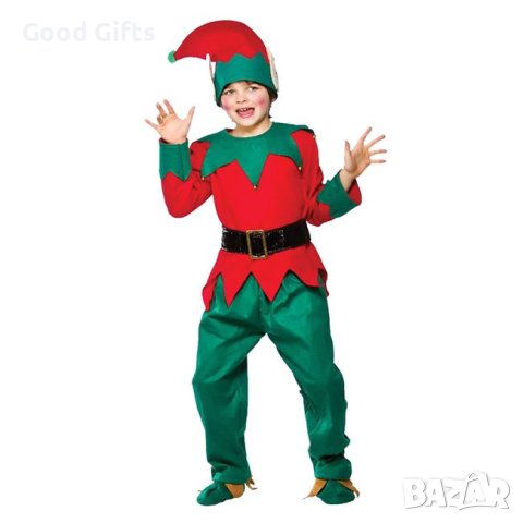 Коледен детски костюм на Елф, 4-7 години, до 125см