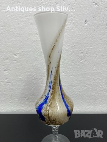 Стилна ваза от опалово стъкло тип Мурано. №4730, снимка 3 - Колекции - 42872599