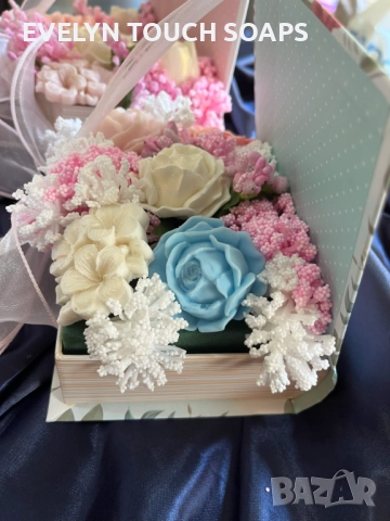  ръчно изработени букети в кутия са символ на стил, снимка 4 - Козметика за тяло - 51531040