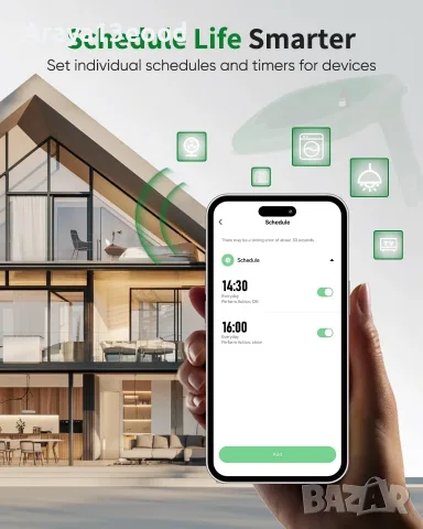 Умен WiFi контакт GreenSun – 2 броя в комплект, с измерване на енергия, таймер, снимка 5 - Други стоки за дома - 55738237