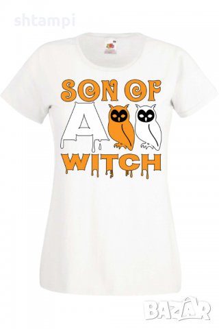 Дамска тениска Son Of A Witch 1,Halloween,Хелоуин,Празник,Забавление,Изненада,Обичаи,, снимка 2 - Тениски - 38138252