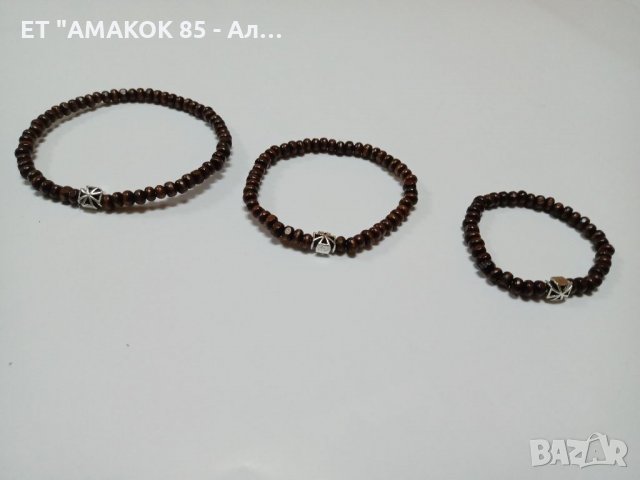 Дървени гривни с кръстче , снимка 4 - Гривни - 34721514