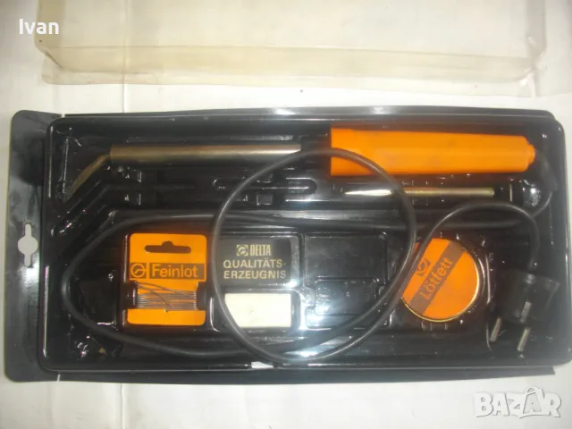 DELTA НЕМСКИ ОРИГИНАЛЕН СТАРО КАЧЕСТВО ЕЛ. ПОЯЛНИК РЕОТАНОВ КОМПЛЕКТ С КОЛОФОН И ТЕНОЛ 60W 220W, снимка 4 - Поялници и запояване - 49624421