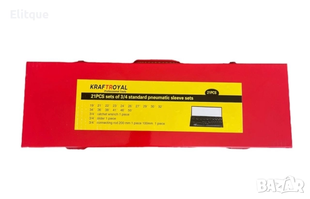 Комплект ударни вложки 3/4 с тресчотка - гедоре, снимка 3 - Други стоки за дома - 52861473