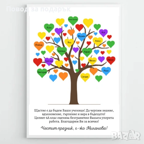 Постер с рамка за учител 