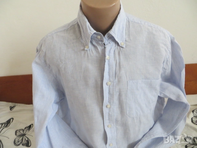 Мъжки ризи с дълъг ръкав от лен , снимка 10 - Ризи - 36533167