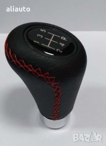 Топка за скоростен лост универсална с червени шевове – 5 скорости, снимка 1 - Аксесоари и консумативи - 33976559