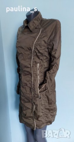 Дизайнерски тренч с кожен ефект "Marc Cain" sports / унисайз , снимка 9 - Палта, манта - 36840255