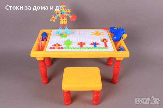 ✨Детска маса, столче, инструменти и 3D пъзел (мозайка) 