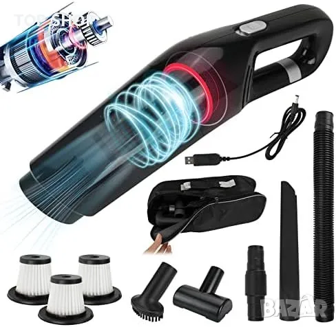 Нова Безжична Ръчна Прахосмукачка 120W За Дома и Кола