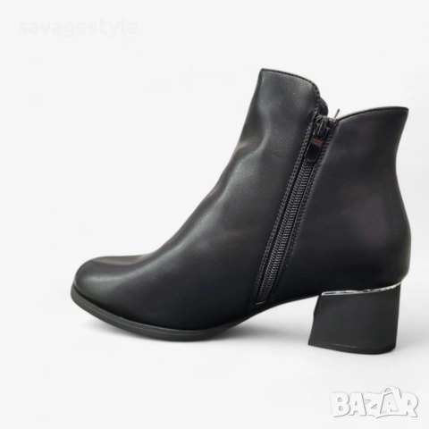 Стилни зимни дамски боти в черно , снимка 2 - Дамски боти - 52409596