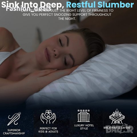 Нови 2 броя меки възглавници за сън спалня спящи настрани, корем и гръб, снимка 5 - Възглавници - 37735238