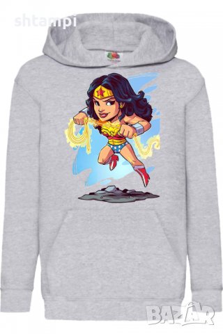 Детски Суитчър/Суитшърт DC Wonder Woman,Игра,Подарък,Изненада,Забавление,Рожден Ден, снимка 2 - Детски анцузи и суичери - 38317952