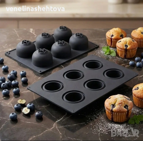 6 броя големи боровинки боровинка силиконов молд форма шоколад бонбони свещи фондан декорация торта , снимка 2 - Форми - 53968860