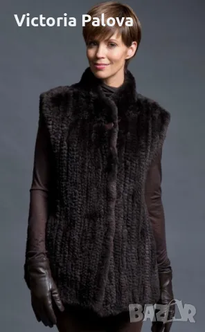 Модерен стилен зимен елек от естествен астраган, нов, снимка 17 - Елеци - 48470764