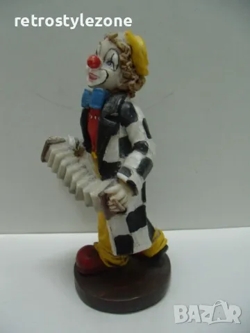 № 7777 стара фигура - клоун   - размер - височина 15,5  , основа 6,5 см  - синтетика , снимка 2 - Други ценни предмети - 48227890