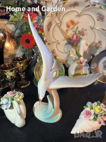 Hollóháza Hungary гларус порцелан фигура circa 1960 г., снимка 6 - Антикварни и старинни предмети - 54026079